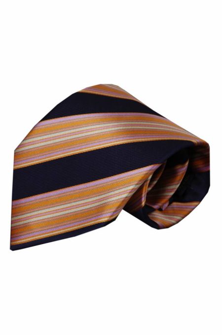 Blauwe zijden stropdas Malfa 01