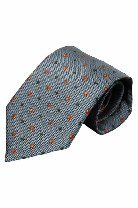 Grijze zijden stropdas Valda 01