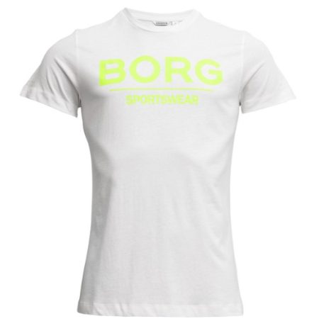 Bjorn Borg Heren T-shirt Samir Wit Fluor Maat M Male