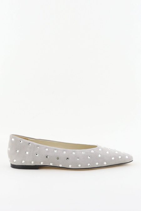 Odare suede ballerina&apos;s Jane met studs grijs