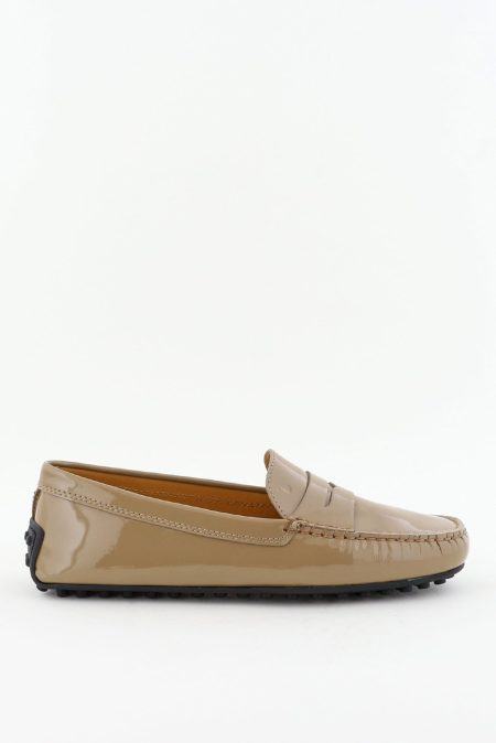 Tods loafers met licht gerimpelde teen cognac