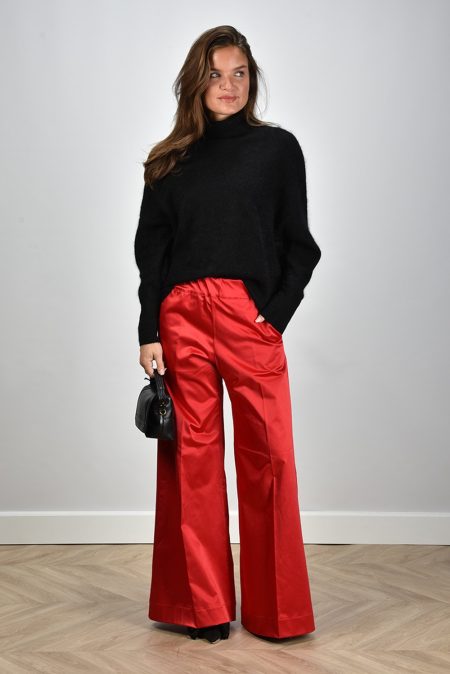 Sea Me Happy wide leg broek Super Woody met elastische tailleband rood