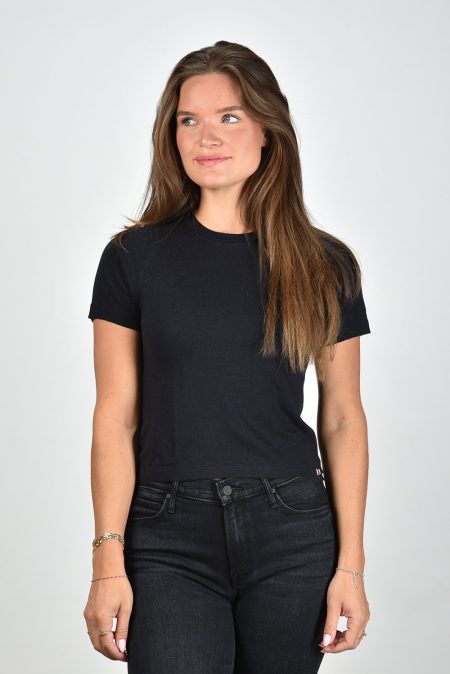 Extreme Cashmere aansluitend t-shirt Tina met korte mouwen navy