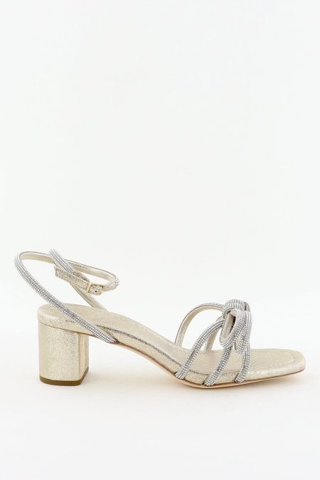 Loeffler Randall sandalen Mikel geknoopt strikdetail zilver