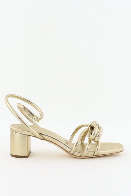 Loeffler Randall sandalen Mikel geknoopt strikdetail goud