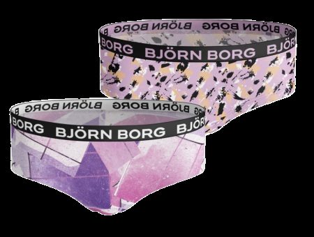 Bjorn Borg Björn Borg Meisjes Hipster 2-pack – Zacht Katoen – Paarse&Grafische Prints Maat 122-128 Female