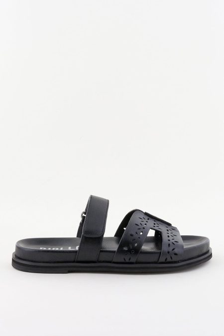 Bibi Lou slippers met velcro sluiting zwart