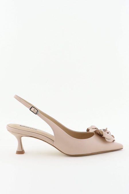 Lola Cruz pumps met bloem detail nude