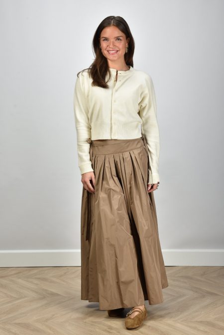 s Max Mara lange rok Gea met plooien beige