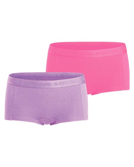 Bjorn Borg Björn Borg Meisjes Minishorts 2-pack – Zacht Katoen – Roze&Paars Maat 110-116 Female