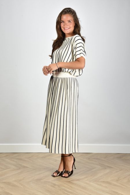 Weekend Max Mara midi rok Finanza met plooien crème