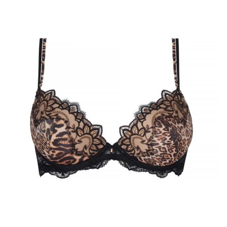 Lise Charmel Lingerie SET FAUVE AMOUR Push-up BH+Shorty Bruin/zwart ACH8079/ACH1479