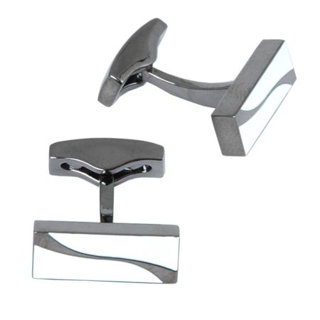 Volare Collection Manchetknoop Gunmetal wit VC274