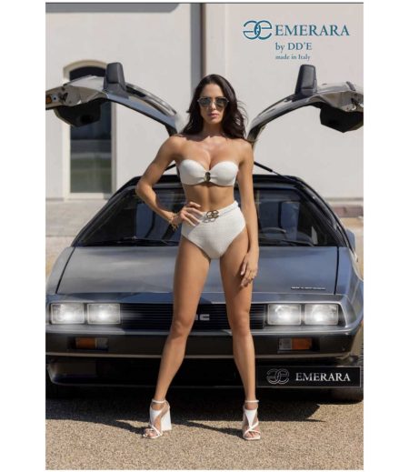 Emerara by DD' E Bikini broekje logo ecru/goud