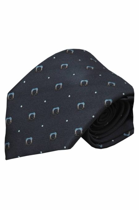 Alberto Vincelli Grijze zijden stropdas Bergamo 01