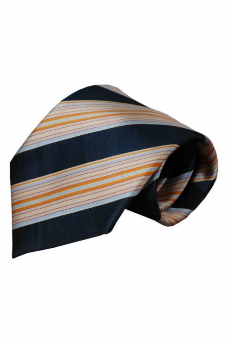 Alberto Vincelli Blauwe zijden stropdas Lecchi 01