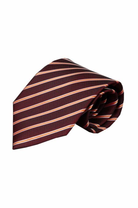 Alberto Vincelli Bruine zijden stropdas Albano 01