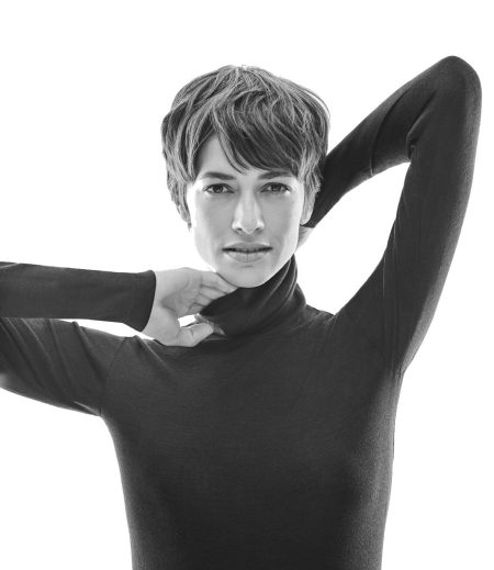 Dames ski ondergoed HANRO Wol & Zijde turtle neck shirt Zwart 071423