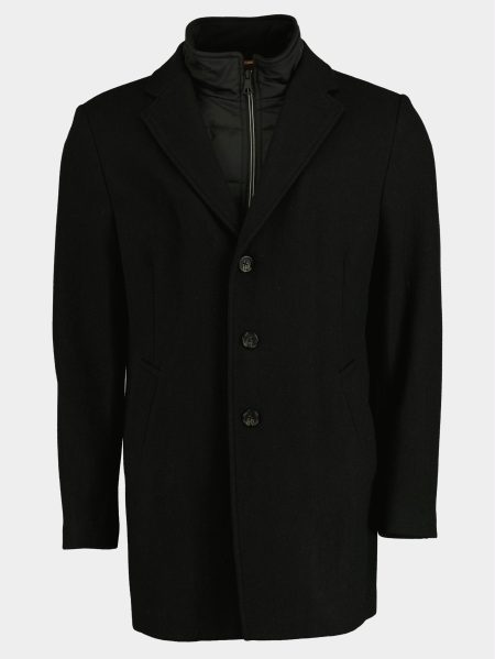 Bos Wollen Jas Zwart Job Coat Plain 22301JO01BO/990 black