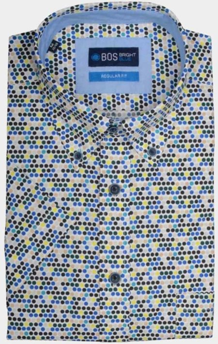 Bos Casual hemd korte mouw Multi Wolf 19107WO30BO/500 multicolour