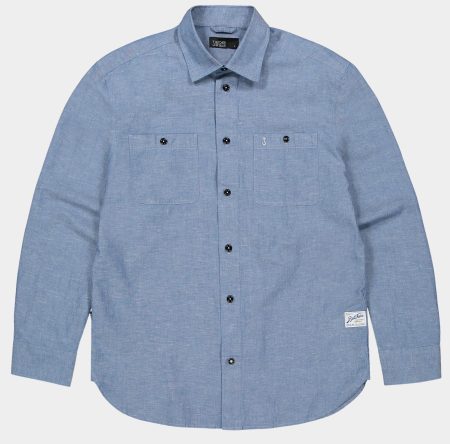 Butcher of Blue Overshirt Blauw Aidan Worker Chambray Shirt M2524005/817