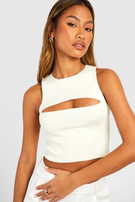 Gebreide Sleutelgat Crop Top