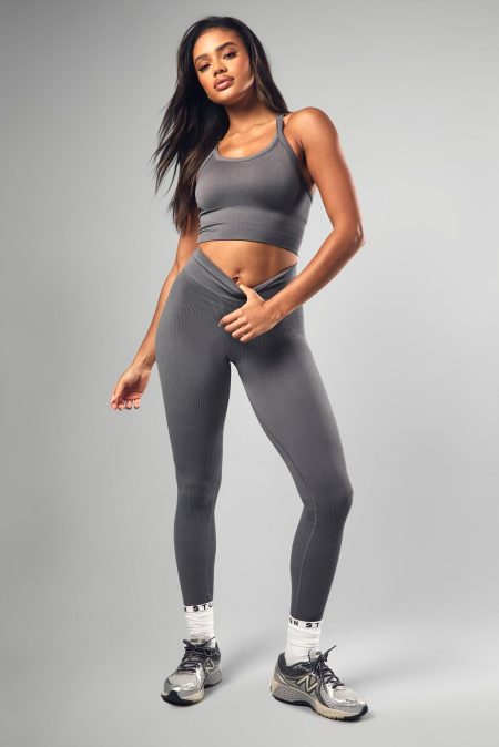 Naadloze Geribbelde Contour Leggings