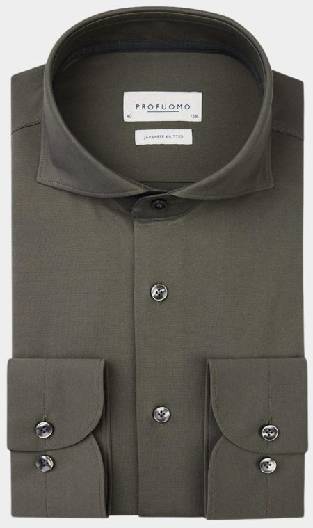 Profuomo Business hemd lange mouw Groen PPVH30044E/Z3