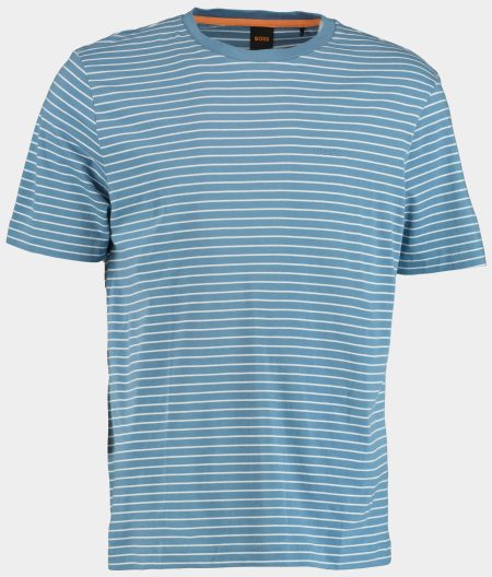 BOSS Orange T-shirt korte mouw Blauw TalesStripe 10252438 01 50499334/462