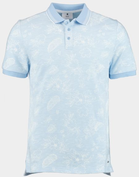 Bos Polo korte mouw Blauw Ken Polo Oxford Aop 24108KE09BO/210 light blue