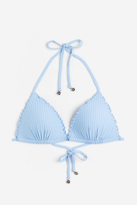 H & M - Push-up triangelbikinitop - Blauw