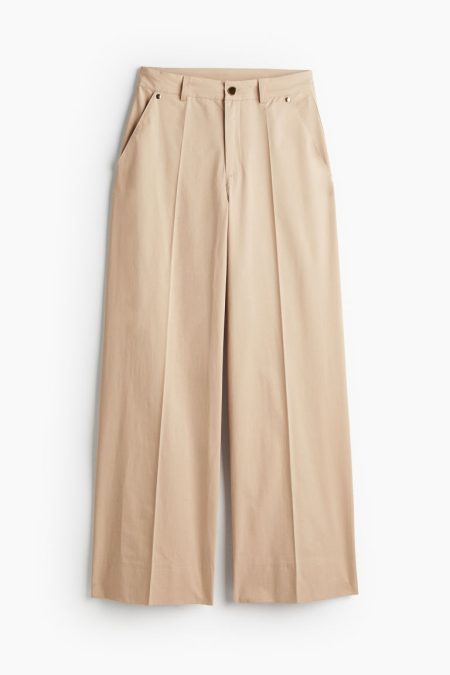 H & M - Broek met persvouwen - Beige