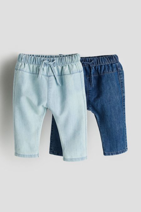 H & M - Set van 2 Tapered Leg Jeans - Blauw