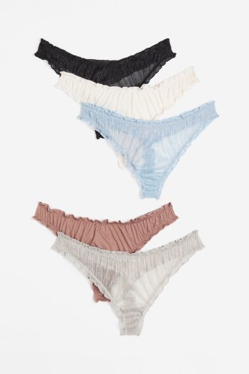 H & M - Set van 5 slips - Thong - Beige