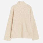 H & M - Ribgebreide trui met turtleneck - Beige