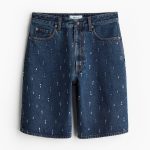 H & M - Denim short met stras - Blauw