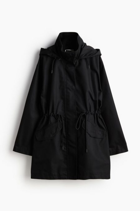 H & M - Oversized parka met capuchon - Zwart