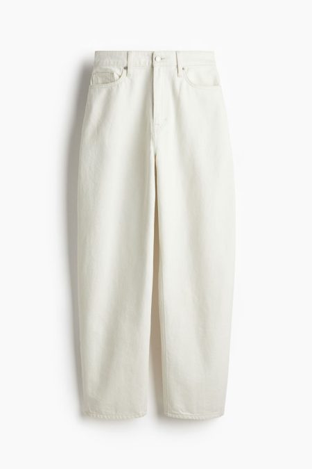 H & M - Barrel High Jeans - Wit