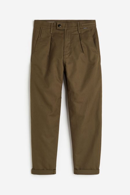 H & M - Pleated Chino Relaxed - Groen