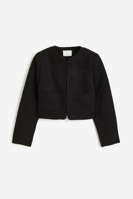 H & M - Bouclé jasje - Zwart