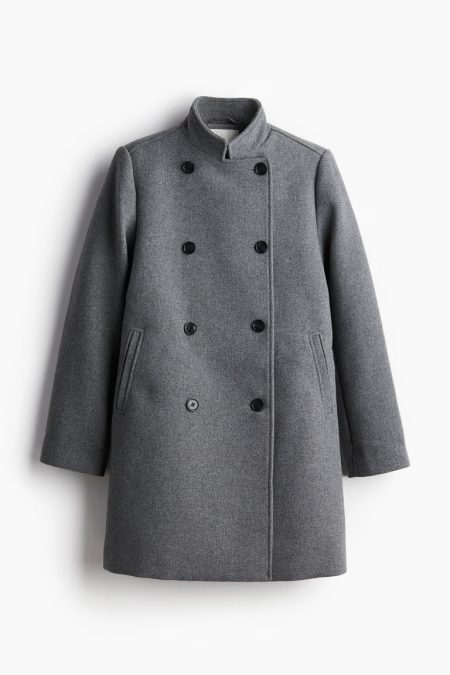 H & M - Double-breasted carcoat - Grijs