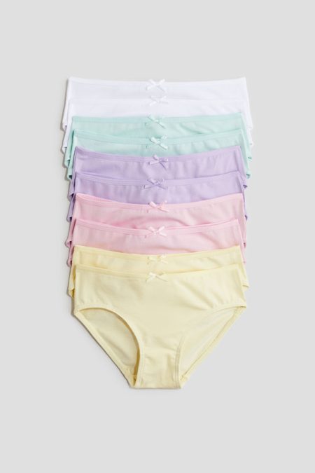 H & M - Set van 10 katoenen slips - Brief - Geel