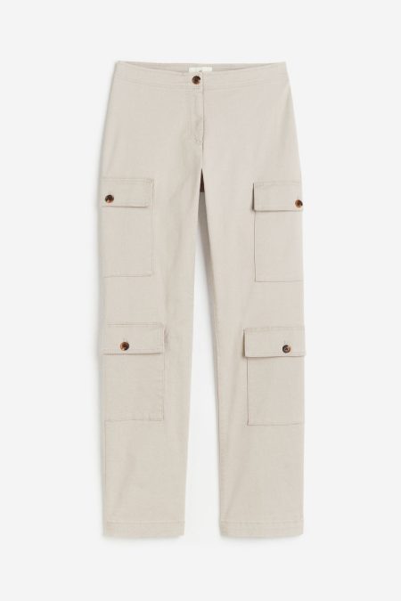 H & M - Utilitybroek van katoenen twill - Beige