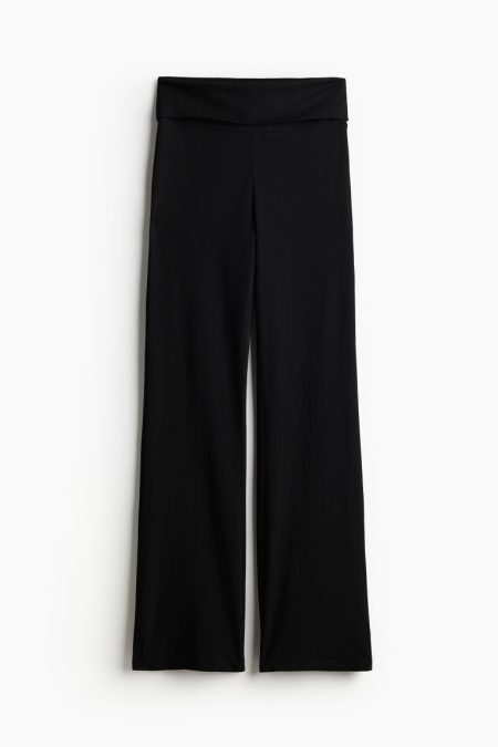 H & M - Uitlopende tricot broek - Zwart