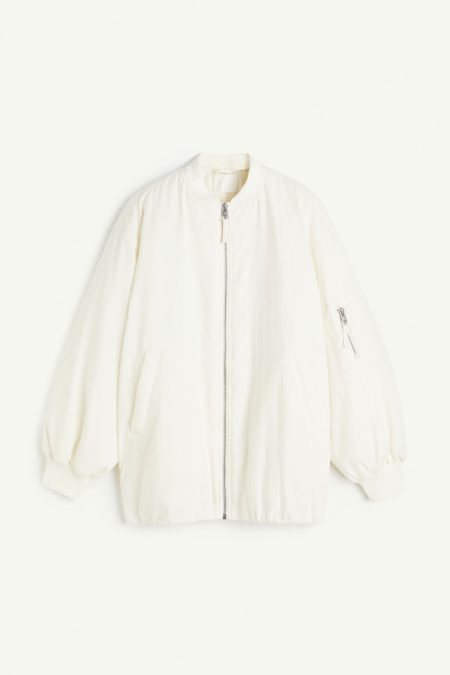 H & M - Oversized pilotenjack - Wit