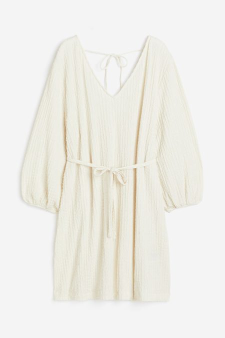 H & M - Tricot jurk met structuur - Beige