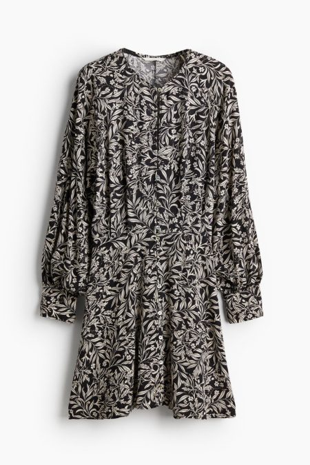 H & M - Jurk van viscose - Zwart