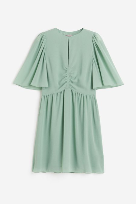 H & M - Jurk met vlindermouwen - Groen