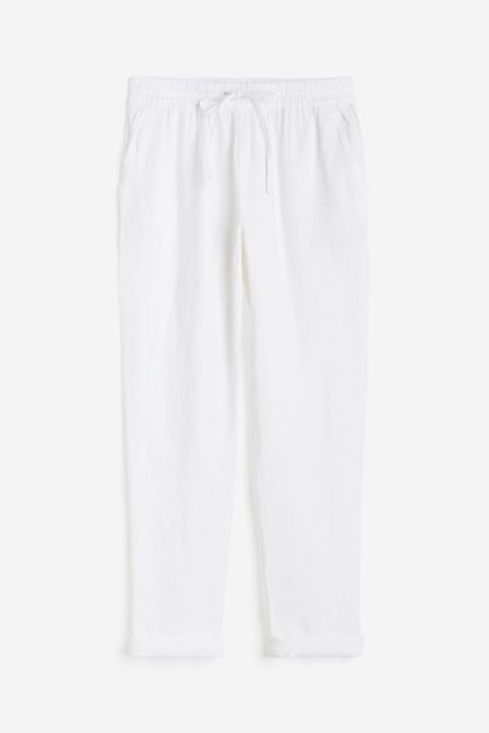 H & M - Linnen joggers - Wit