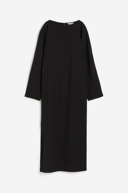 H & M - Maxi-jurk van wolmix - Zwart